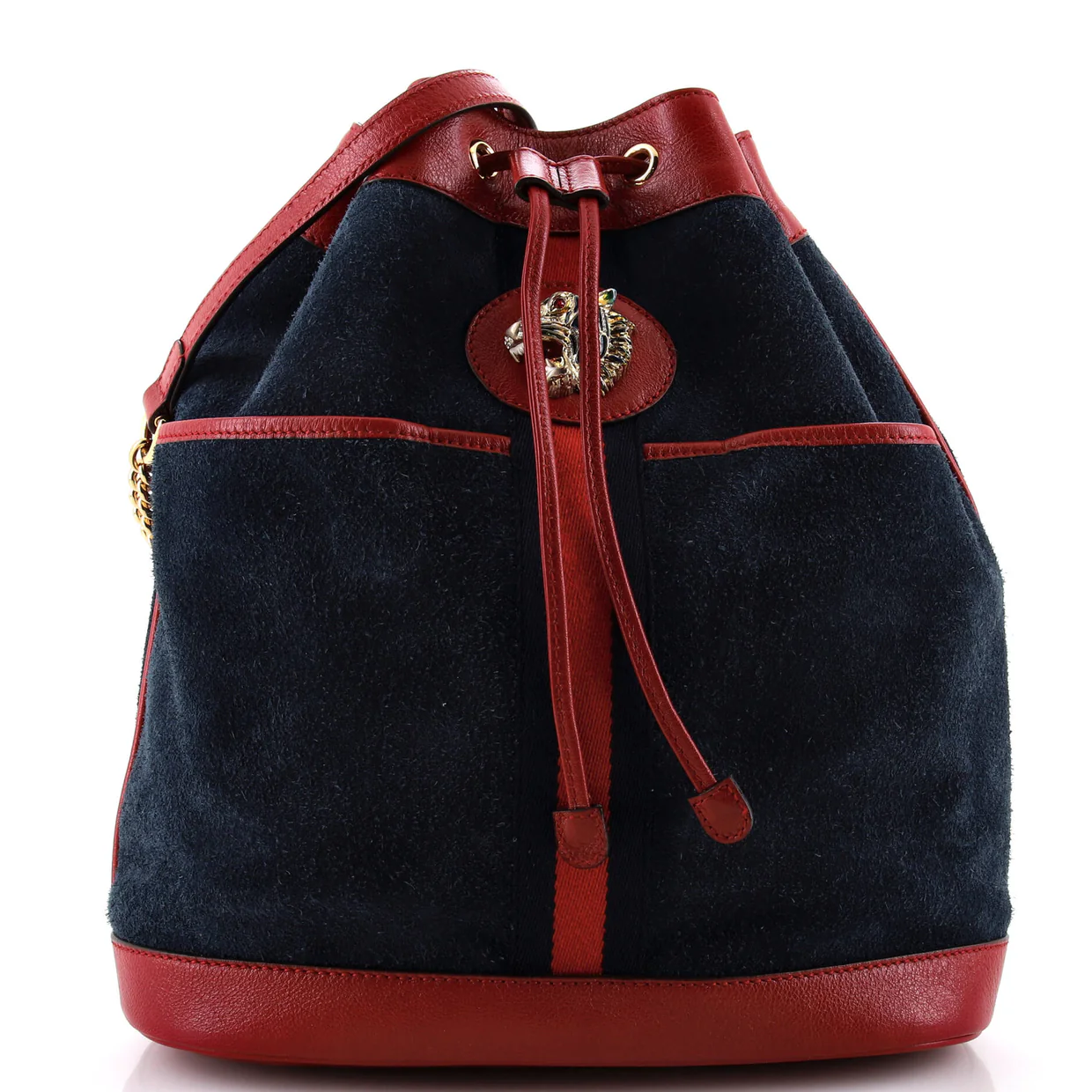Rajah Bucket Bag Suede Medium - Deep Luxury