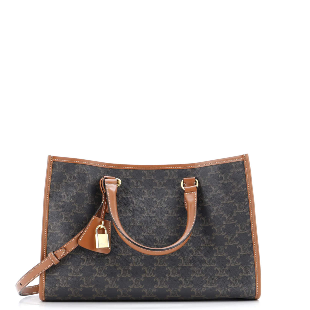 Horizontal Cabas Tote Triomphe Coated Canvas Mini - Deep Luxury