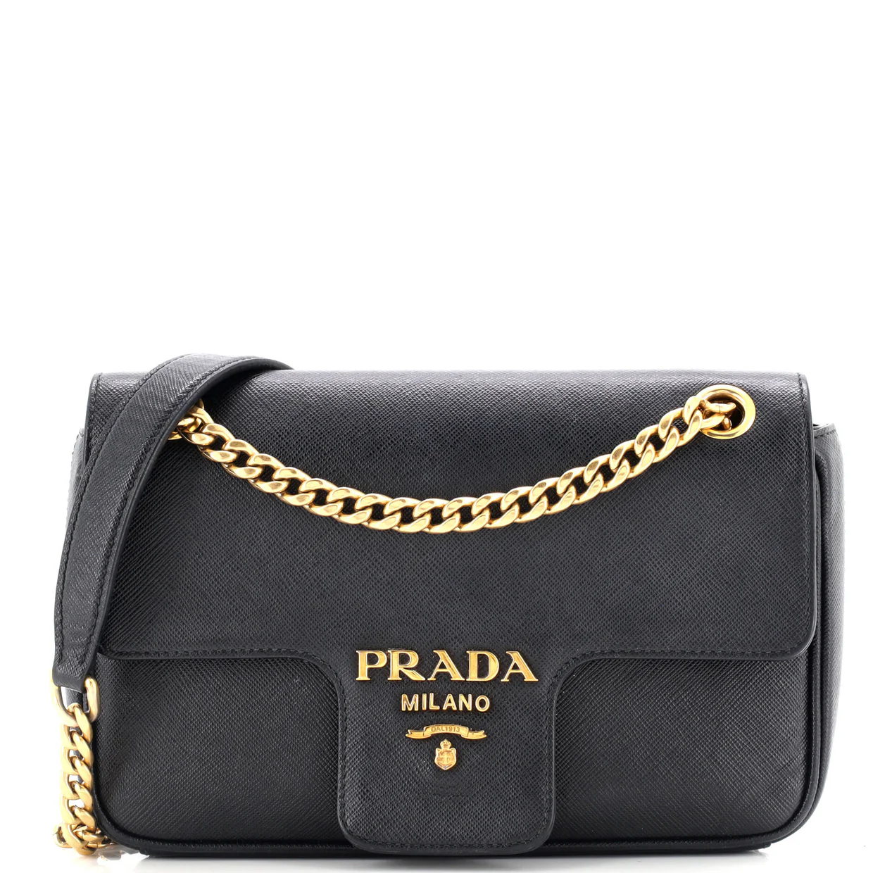 Pattina Flap Shoulder Bag Saffiano Leather Small - Deep Luxury