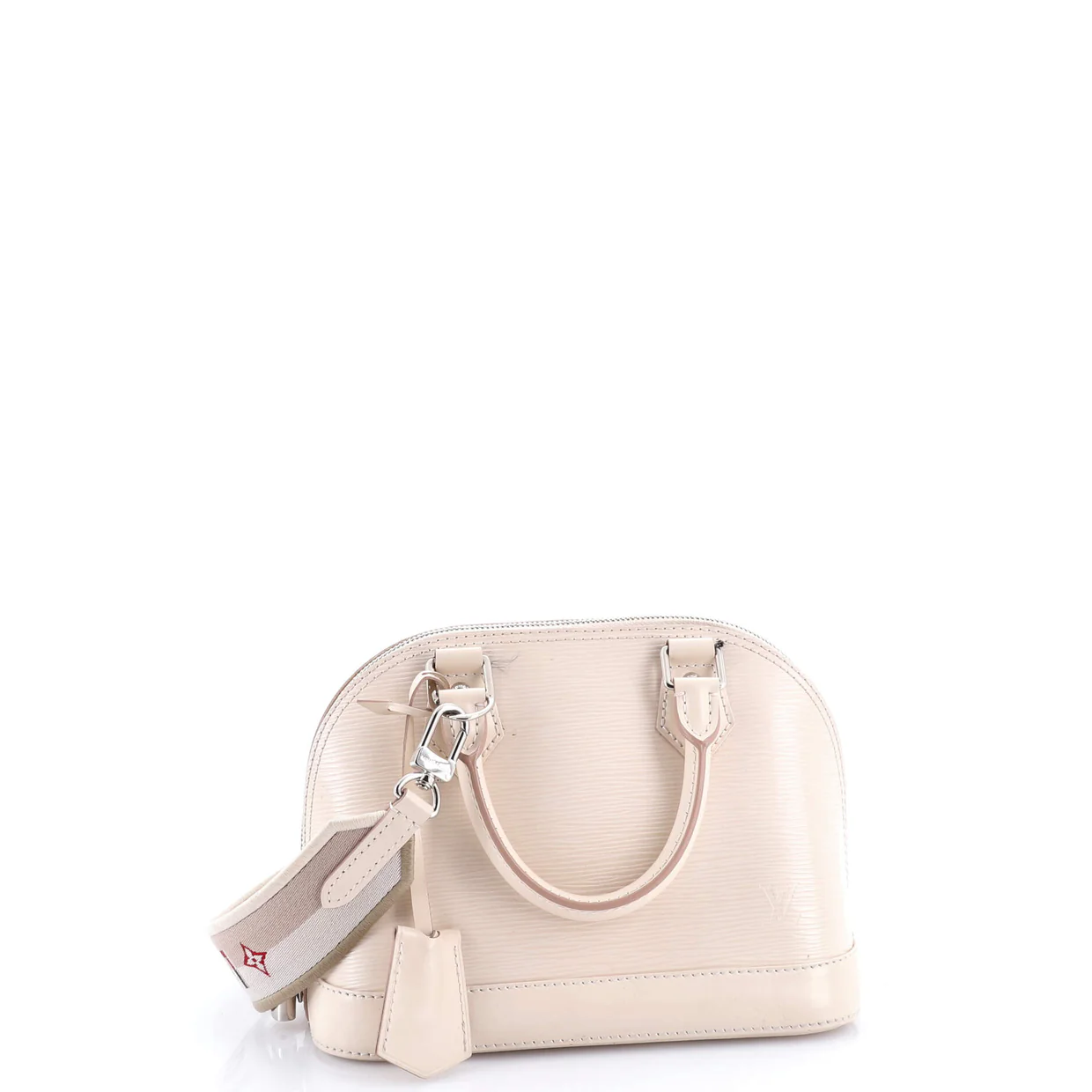 Alma Handbag Epi Leather with Logo Jacquard Strap BB - Deep Luxury