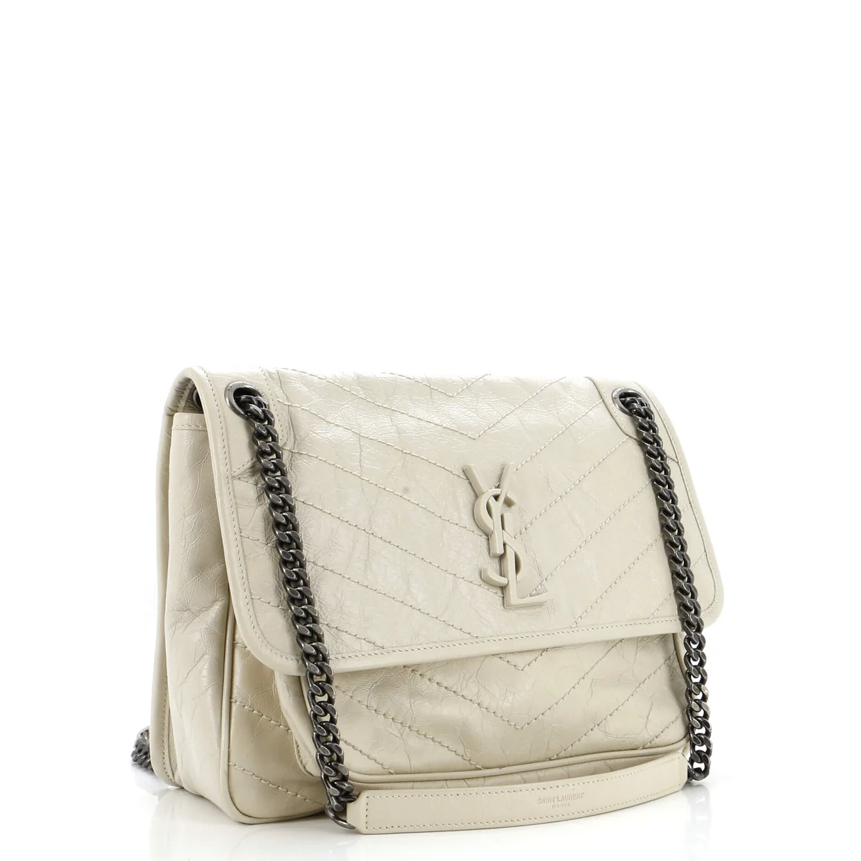 Niki Chain Flap Bag Matelasse Chevron Leather Medium - Deep Luxury