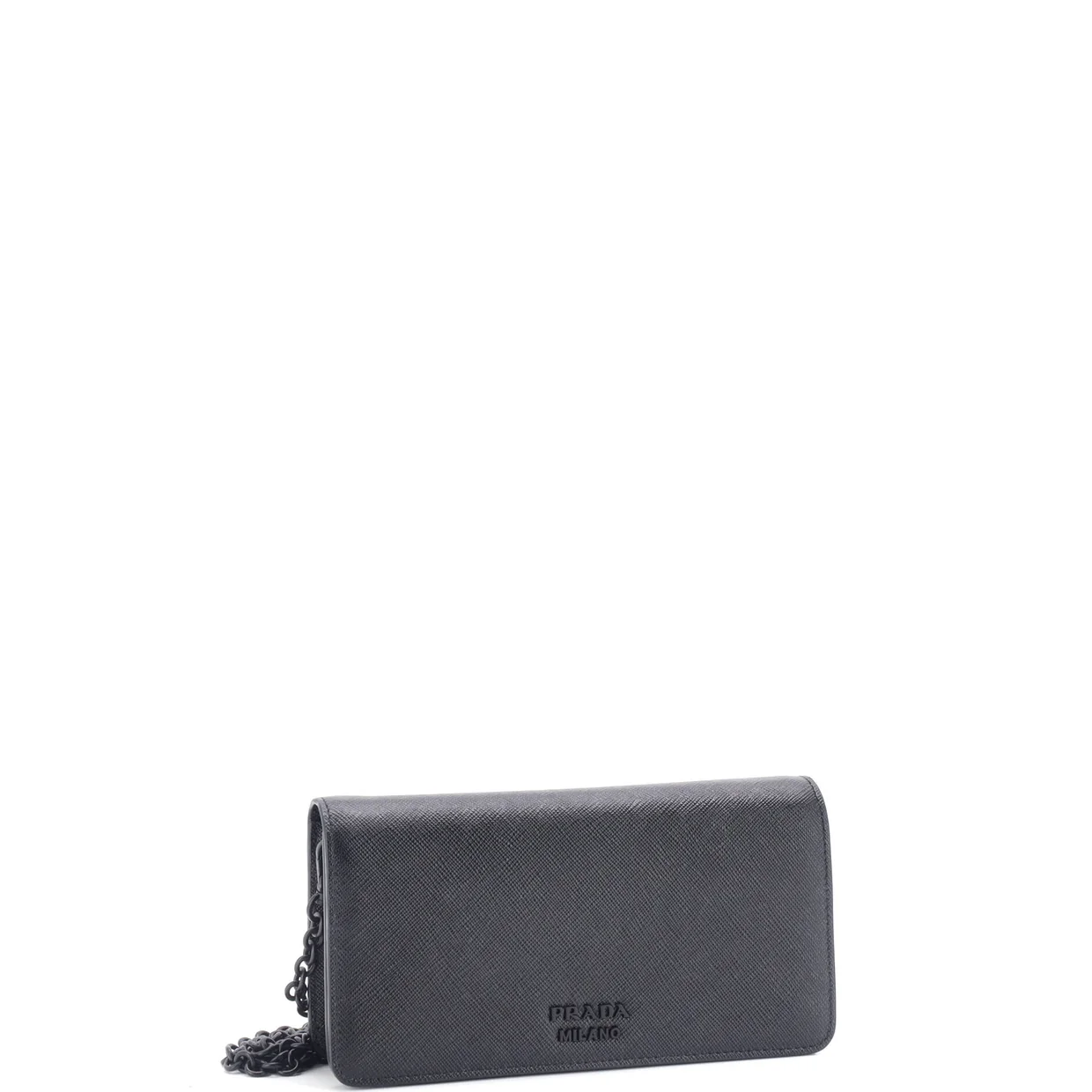 Chain Wallet Crossbody Saffiano Leather - Deep Luxury