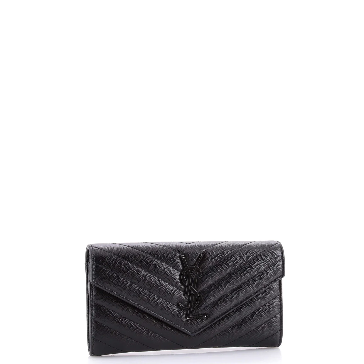 Classic Monogram Flap Wallet Matelasse Chevron Leather Large - Deep Luxury