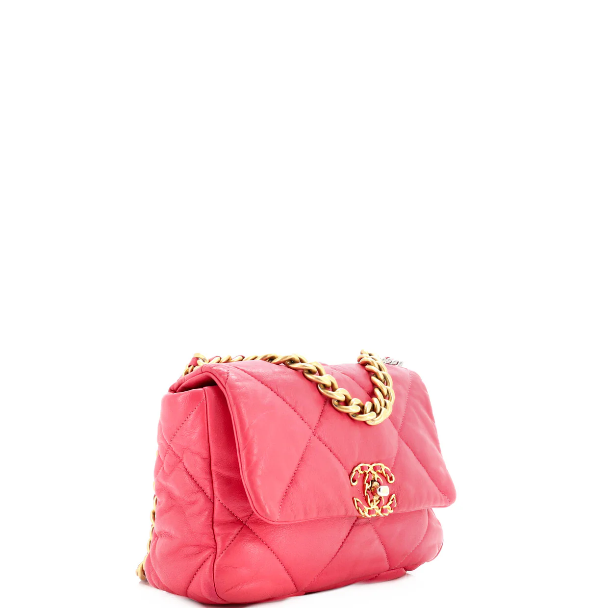 19 Flap Bag Quilted Leather Medium - Deep Luxury