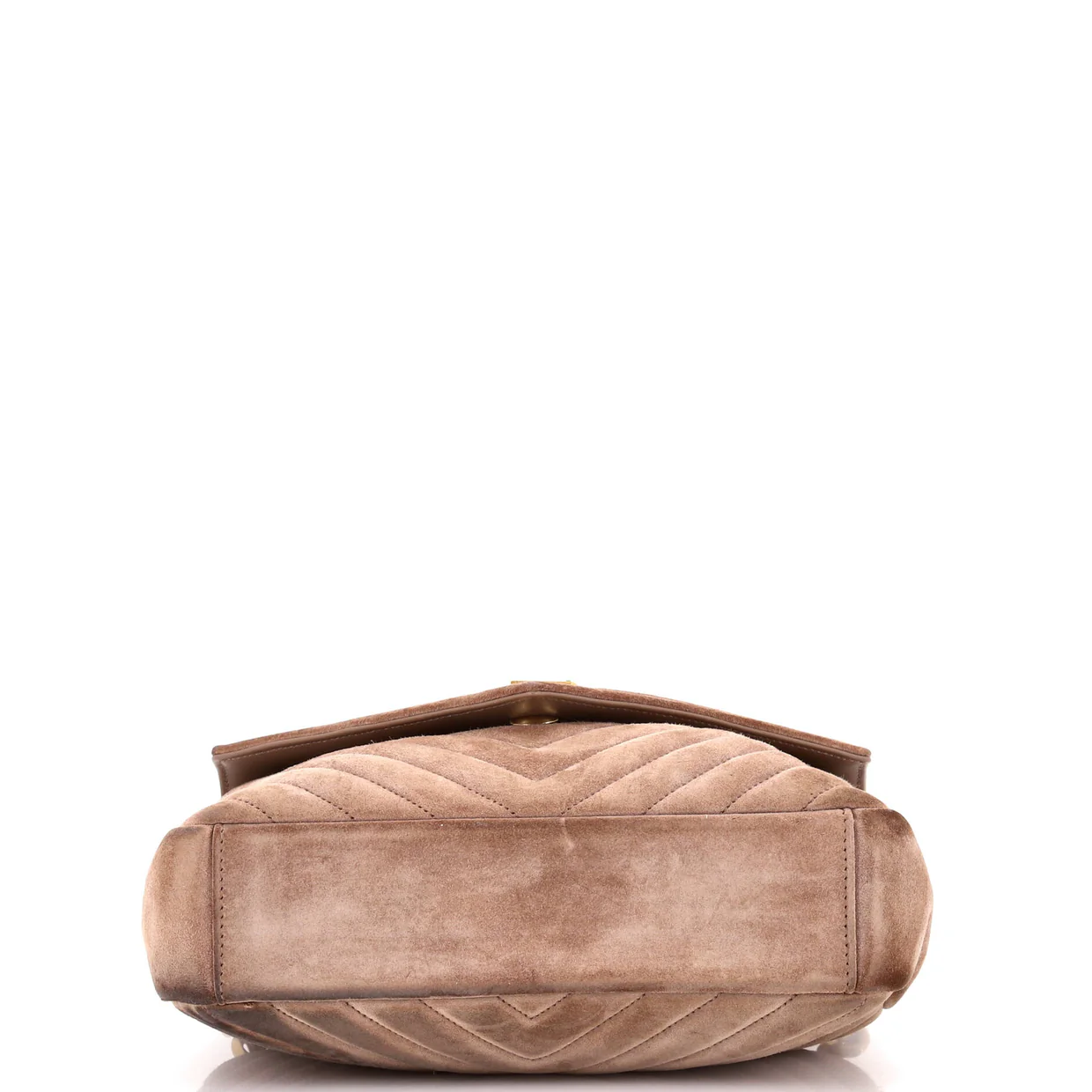 Classic Monogram College Bag Matelasse Chevron Suede Medium - Deep Luxury