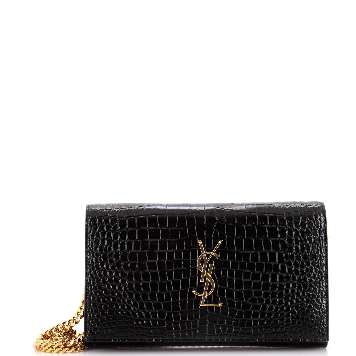 Classic Monogram Crossbody Bag Crocodile Embossed Leather Medium - Deep Luxury