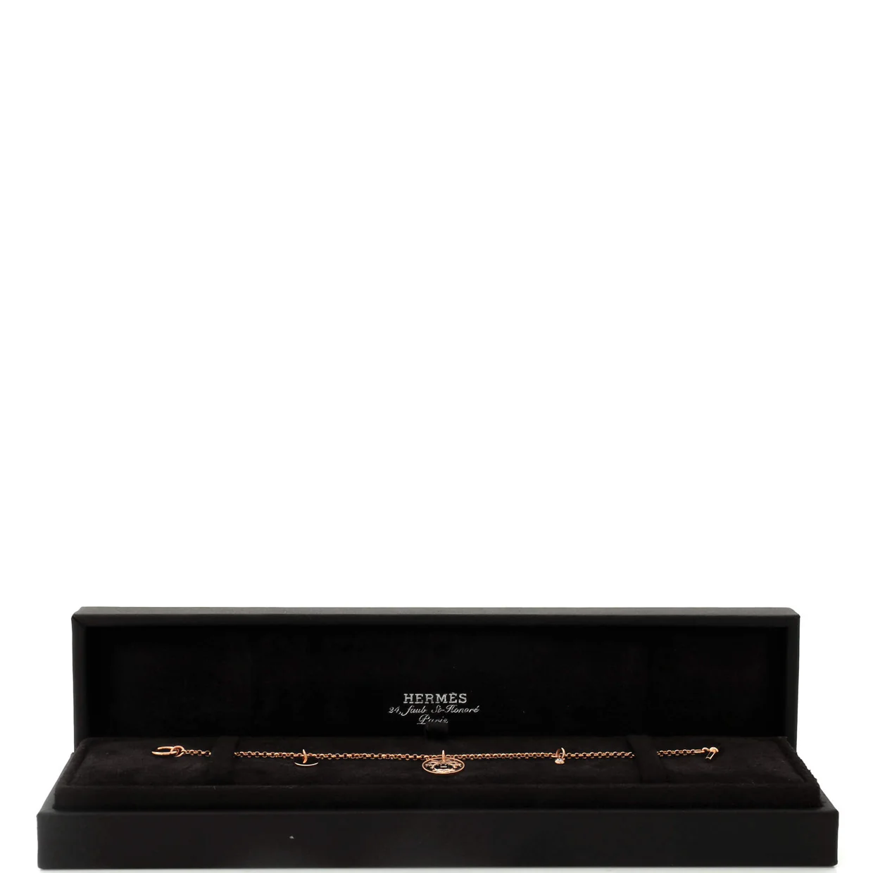 Ex-Libris Bracelet 18K Rose Gold with Diamond Small - Deep Luxury