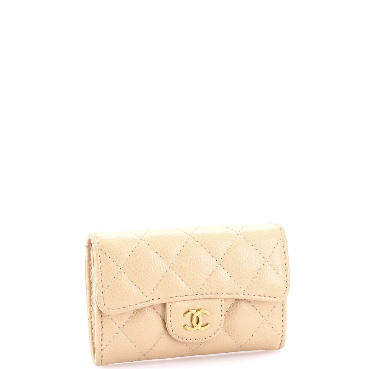 Classic Flap Card Case Quilted Caviar - Deep Luxury