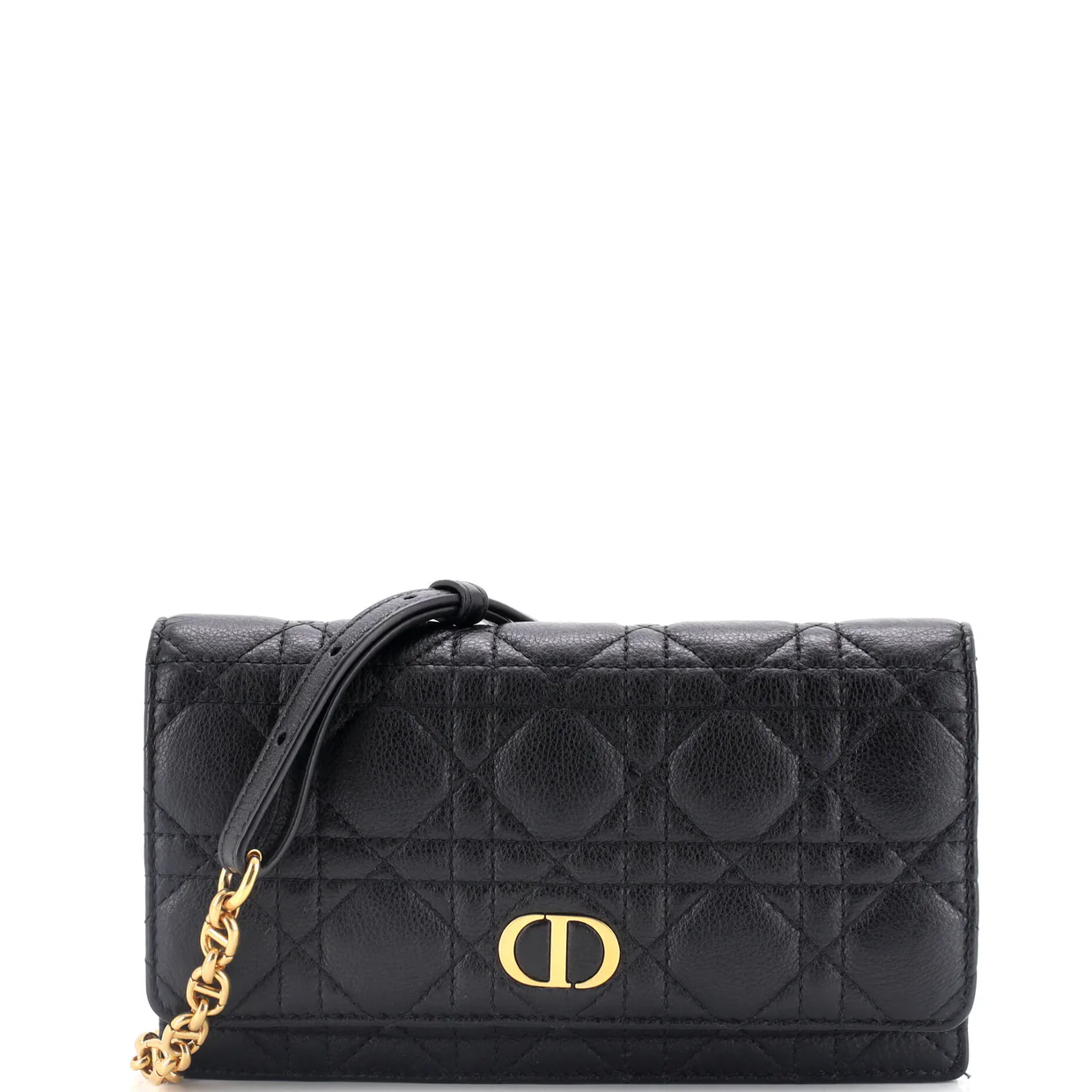 Caro Belt Pouch with Chain Cannage Quilt Calfskin - Deep Luxury