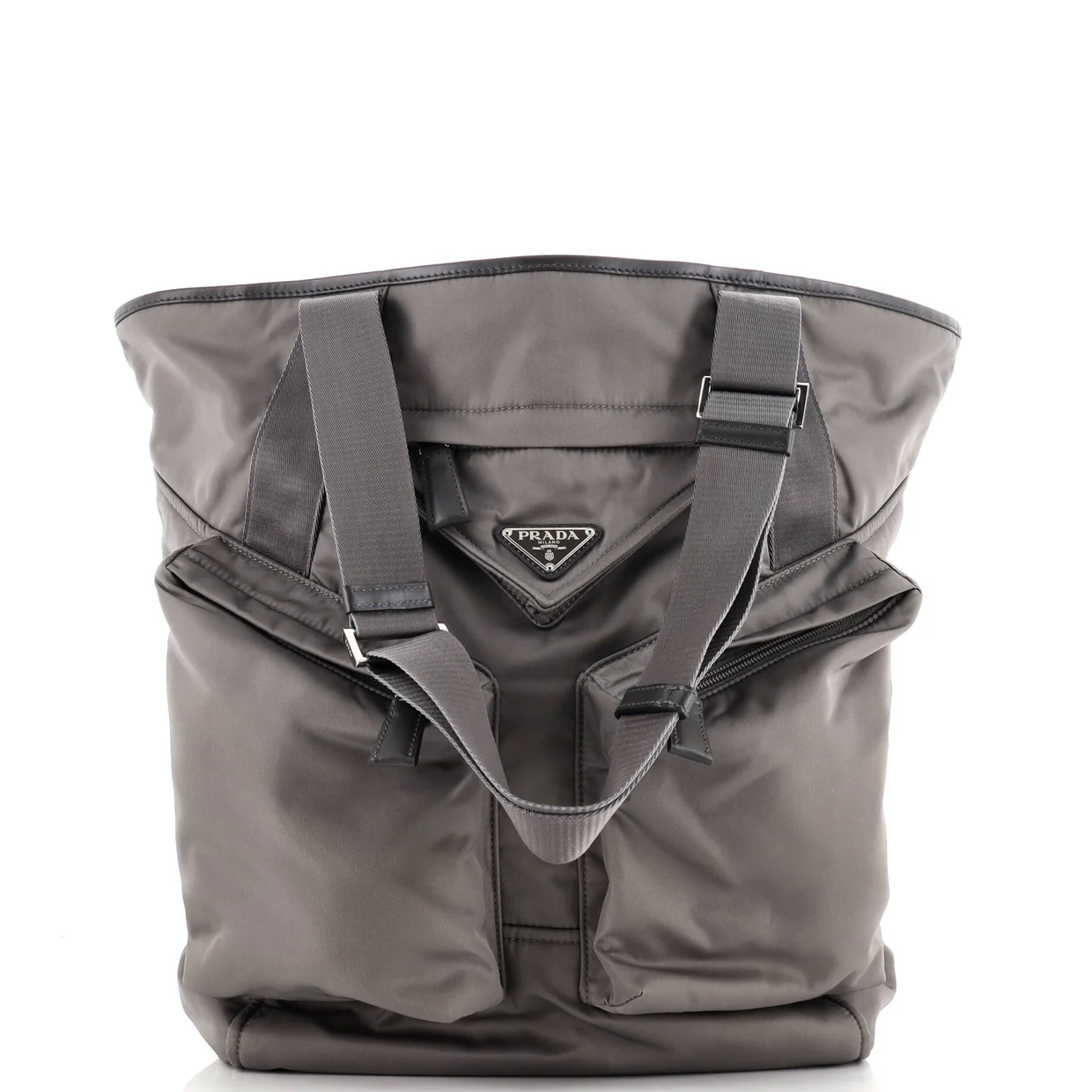 Triangle Logo Multi-Pocket Open Tote Re-Nylon - Deep Luxury