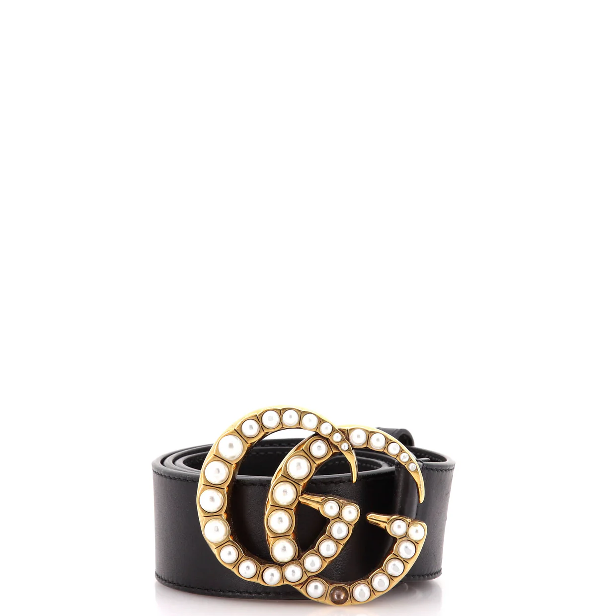 Pearly GG Marmont Belt Leather Wide 75 - Deep Luxury