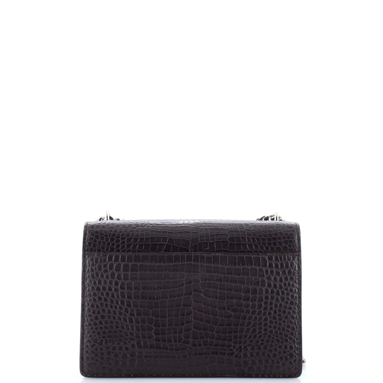 Sunset Crossbody Bag Crocodile Embossed Leather Medium - Deep Luxury