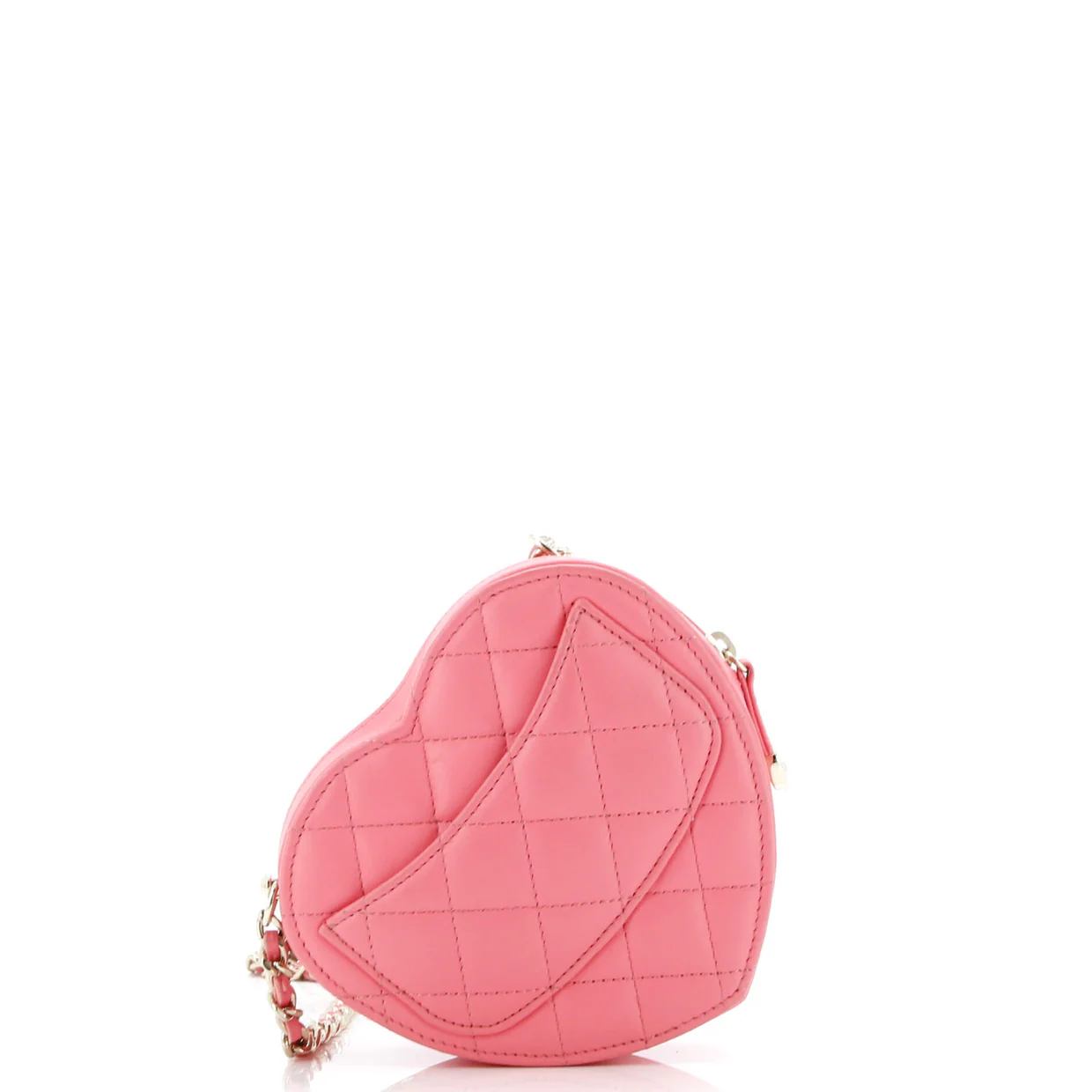 CC in Love Heart Clutch with Chain Quilted Lambskin - Deep Luxury