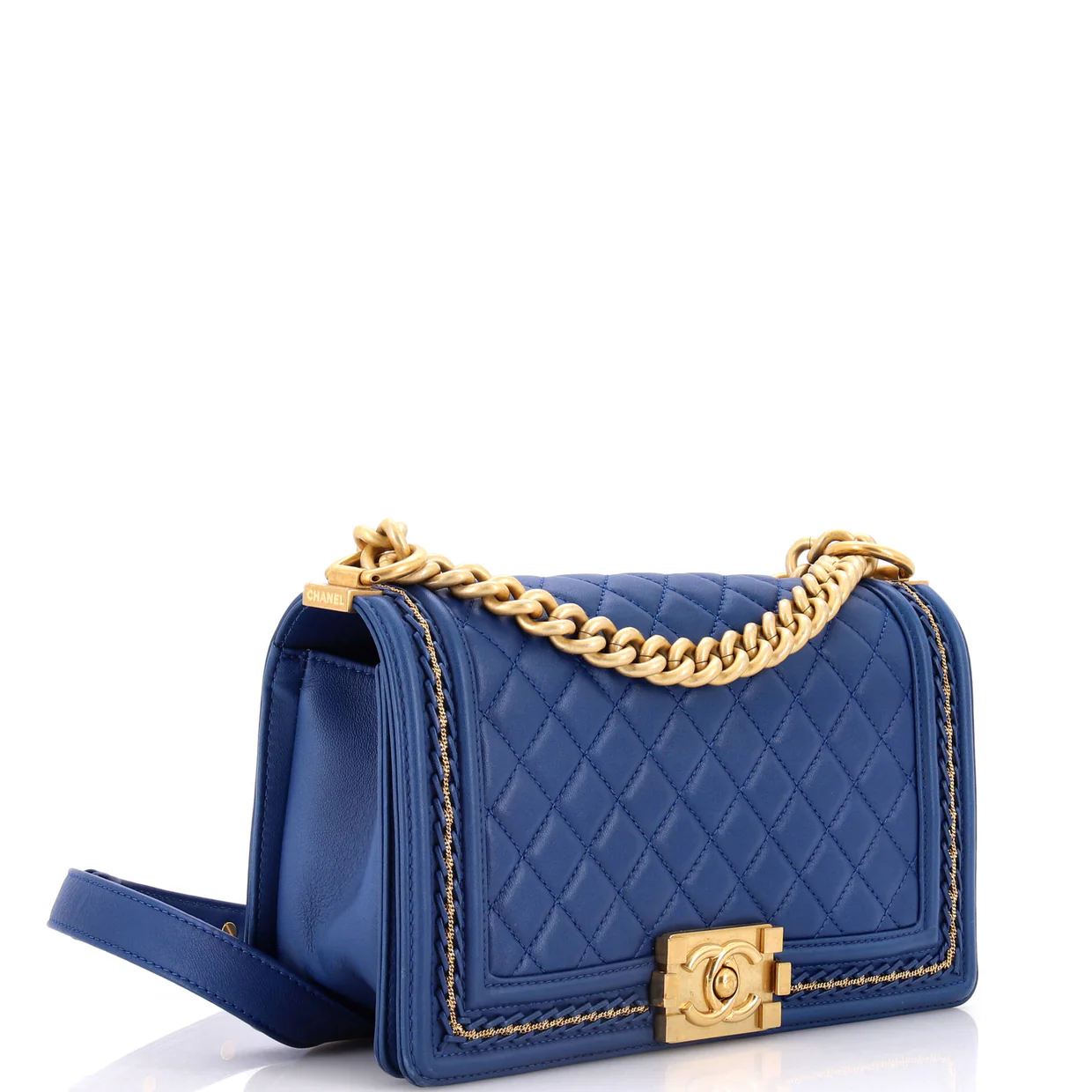 Boy Flap Bag Quilted Lambskin with Chain Detail Old Medium - Deep Luxury