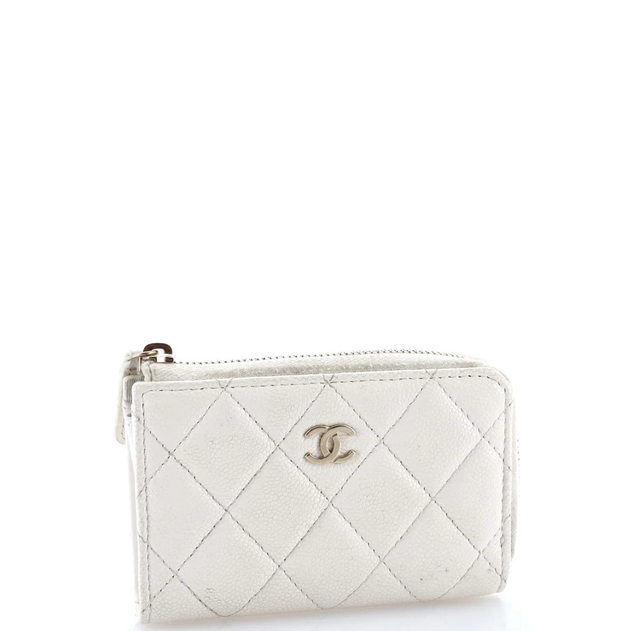 Zip Around Card Holder Quilted Caviar - Deep Luxury