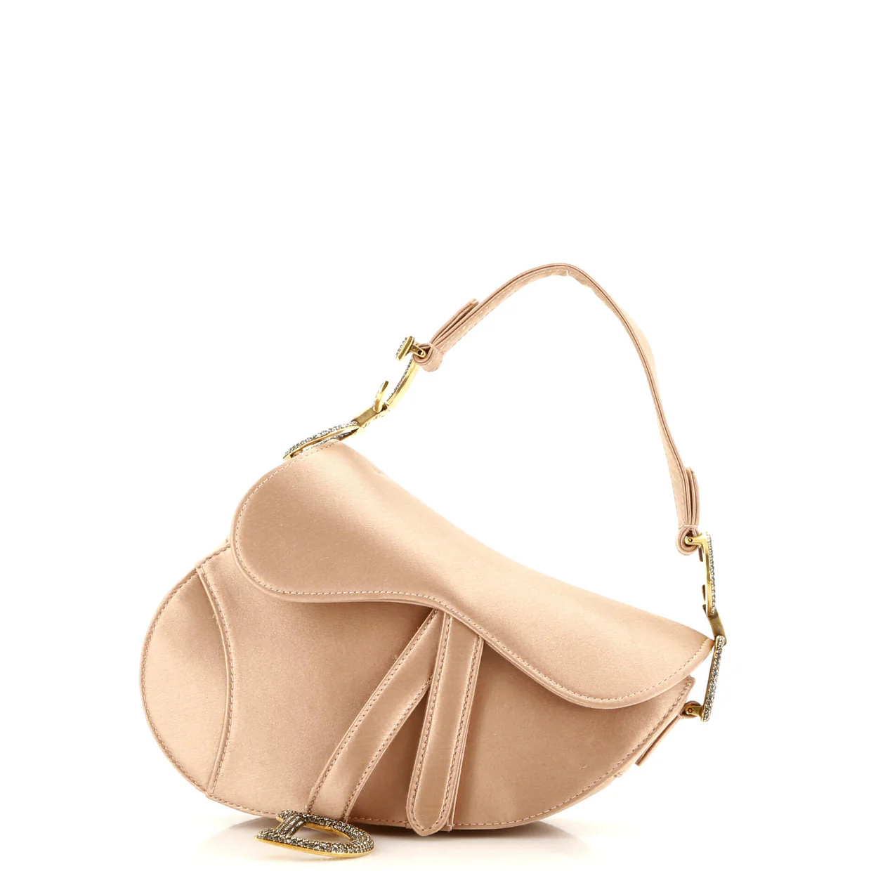 Saddle Handbag Satin with Crystals Mini - Deep Luxury