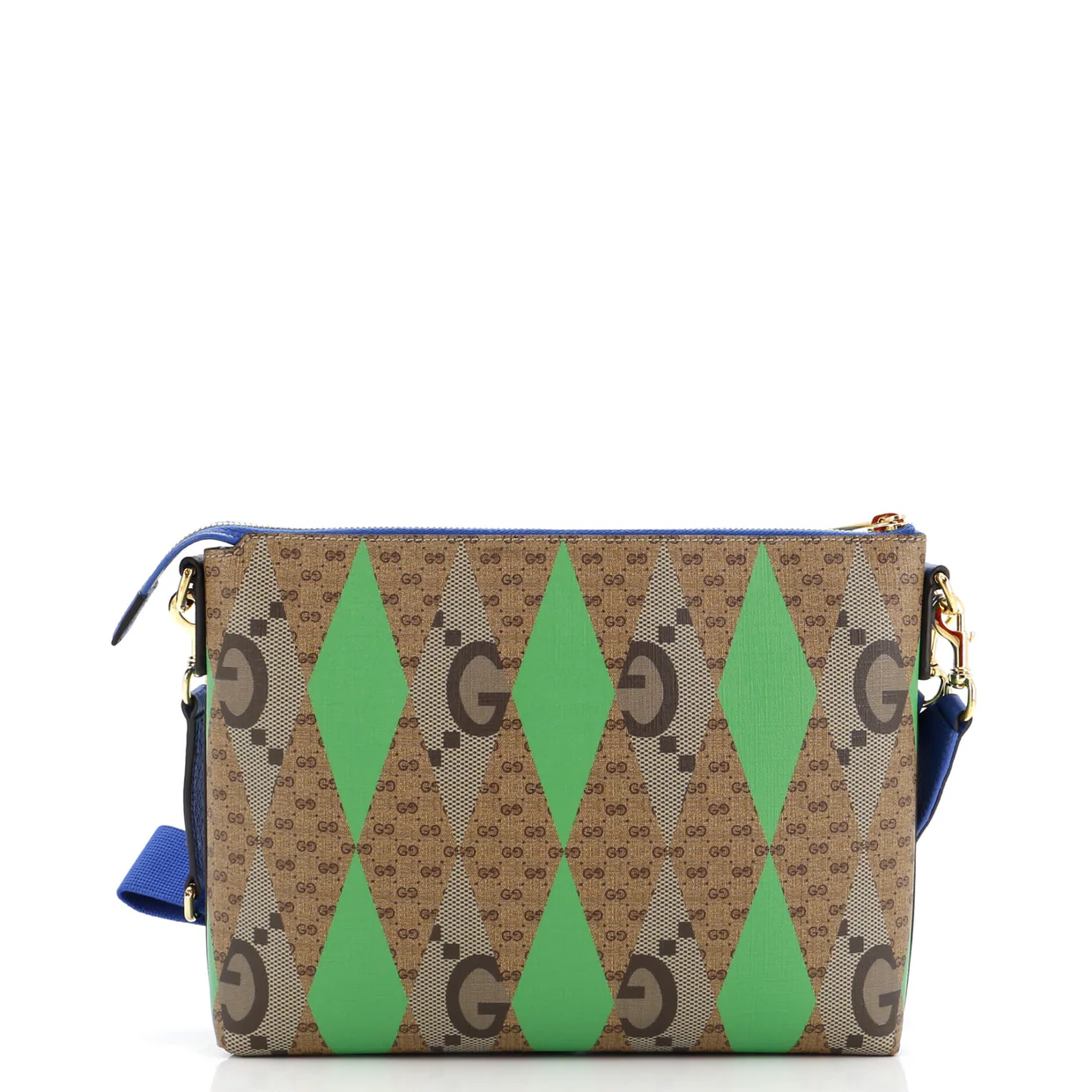 Wristlet Pouch Rhombus GG Coated Canvas with Leather Medium - Deep Luxury