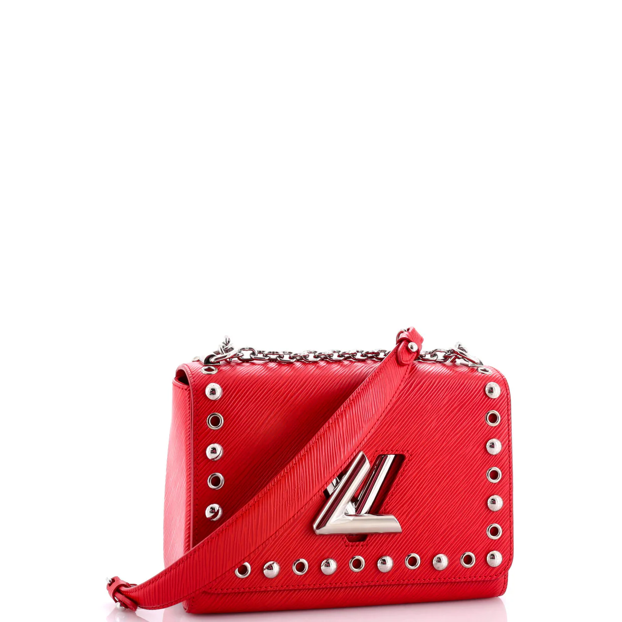 Twist Handbag Studded Epi Leather MM - Deep Luxury