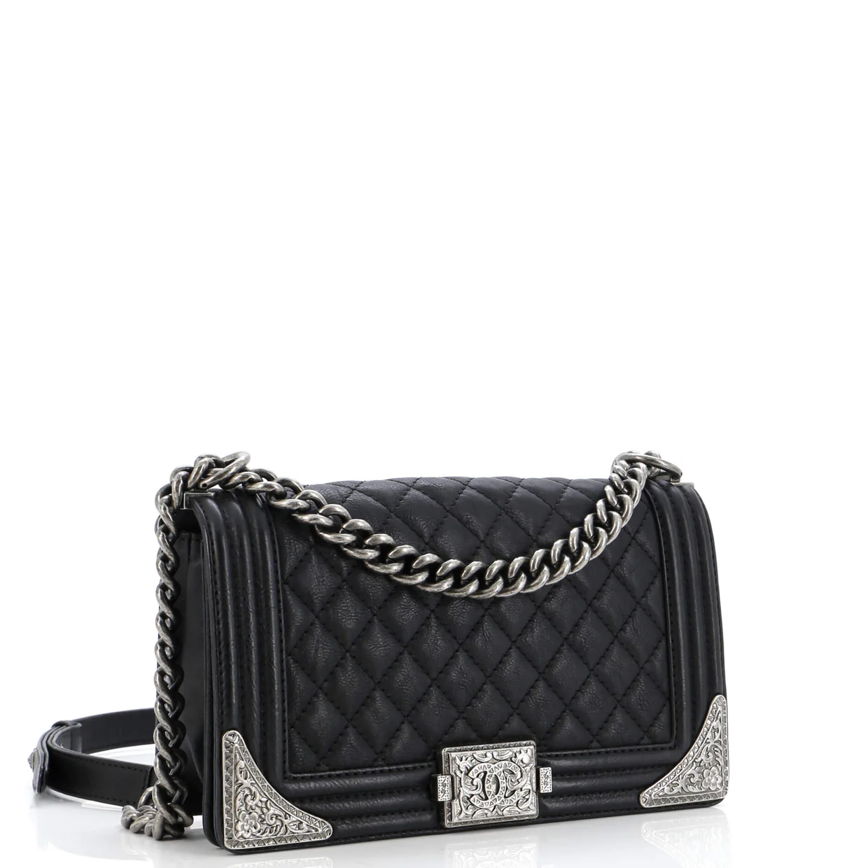 Paris-Dallas Boy Flap Bag Quilted Calfskin with Metal Adornments Old Medium - Deep Luxury