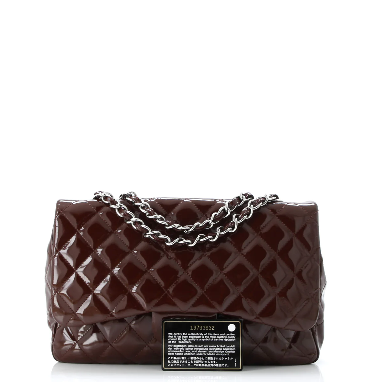 Classic Double Flap Bag Quilted Patent Jumbo - Deep Luxury