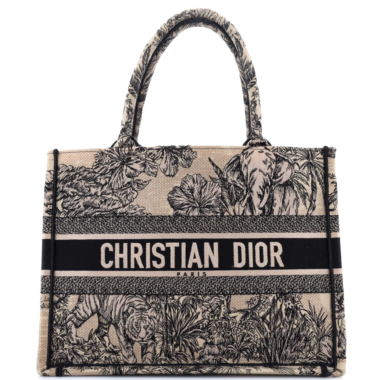 Book Tote Embroidered Canvas Medium - Deep Luxury