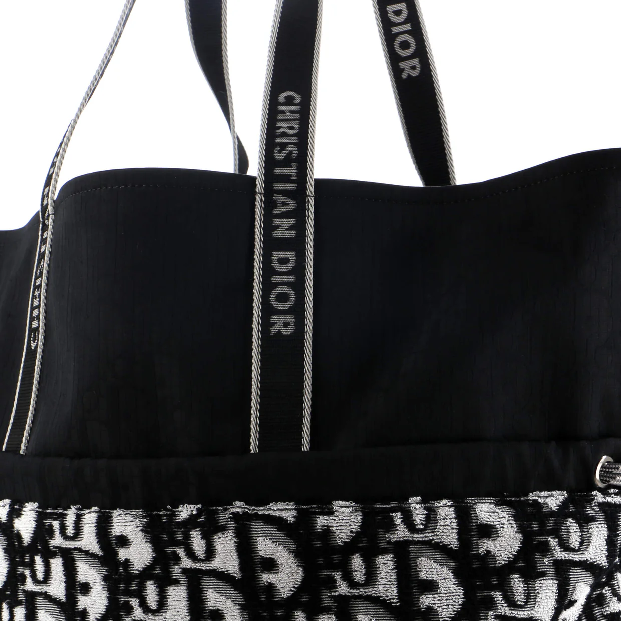 Reversible Tote Oblique Terry Cotton and Oblique Technical Nylon - Deep Luxury