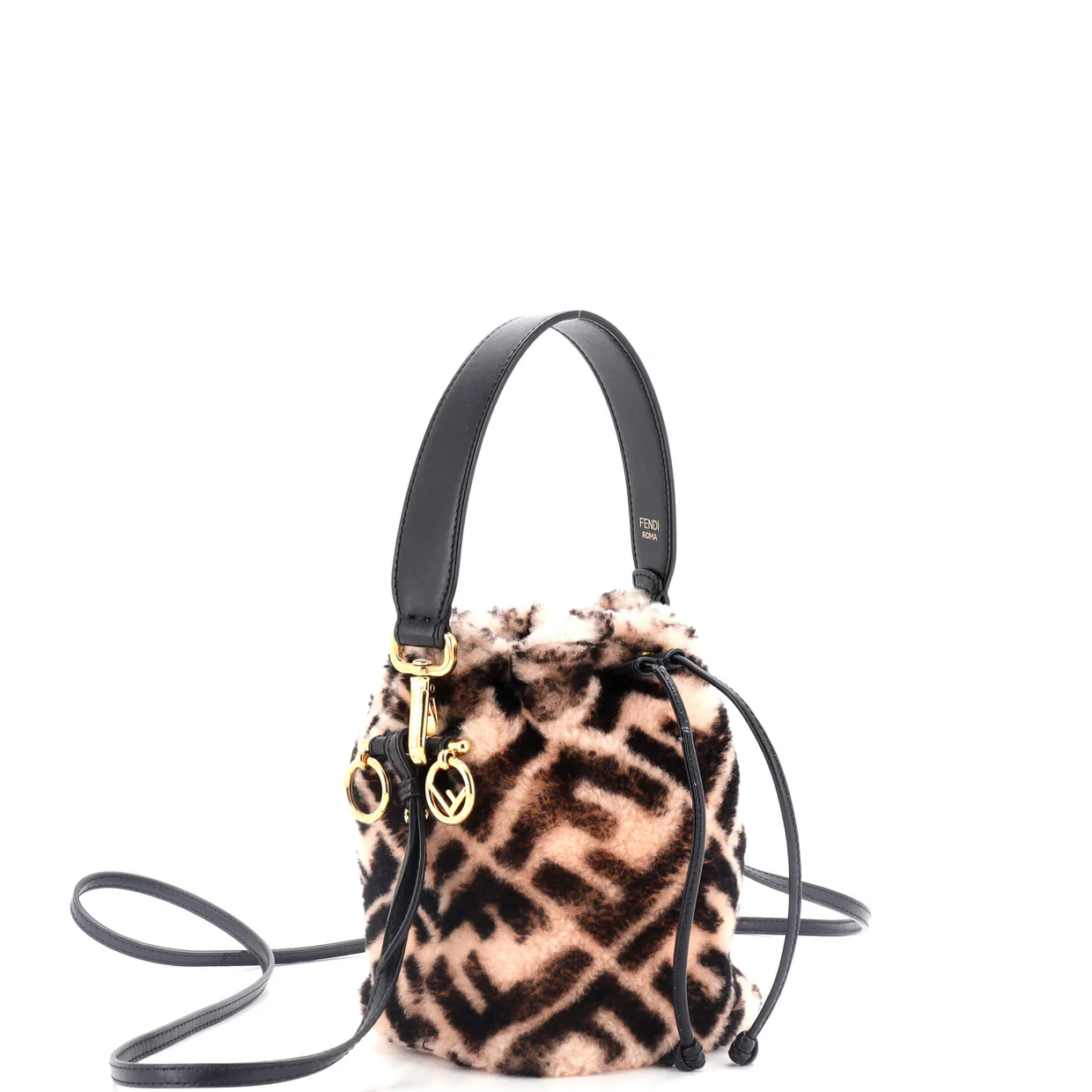 Mon Tresor Bucket Bag Zucca Shearling Mini - Deep Luxury