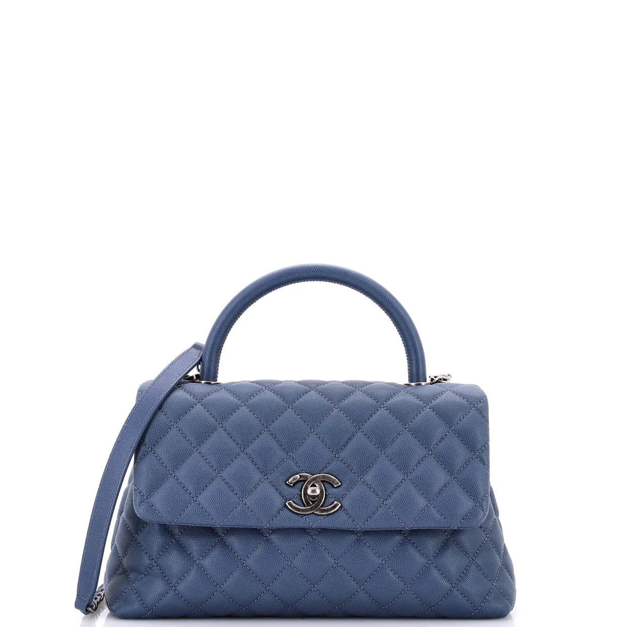 Coco Top Handle Bag Quilted Caviar Small - Deep Luxury