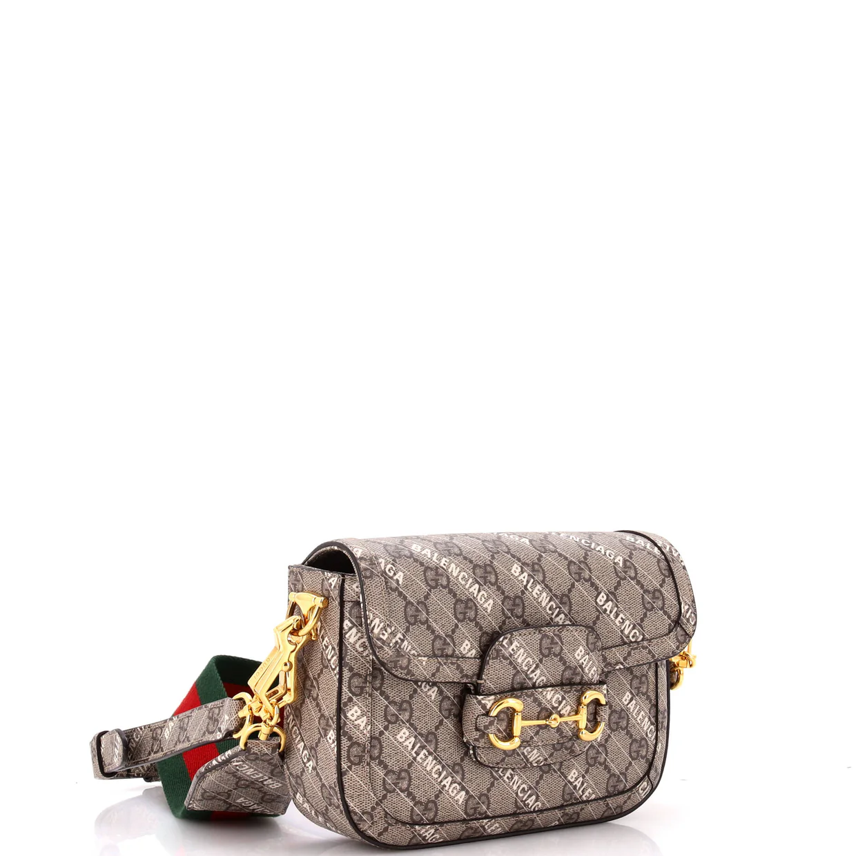 x Balenciaga The Hacker Project Horsebit 1955 Shoulder Bag GG Coated Canvas Mini - Deep Luxury