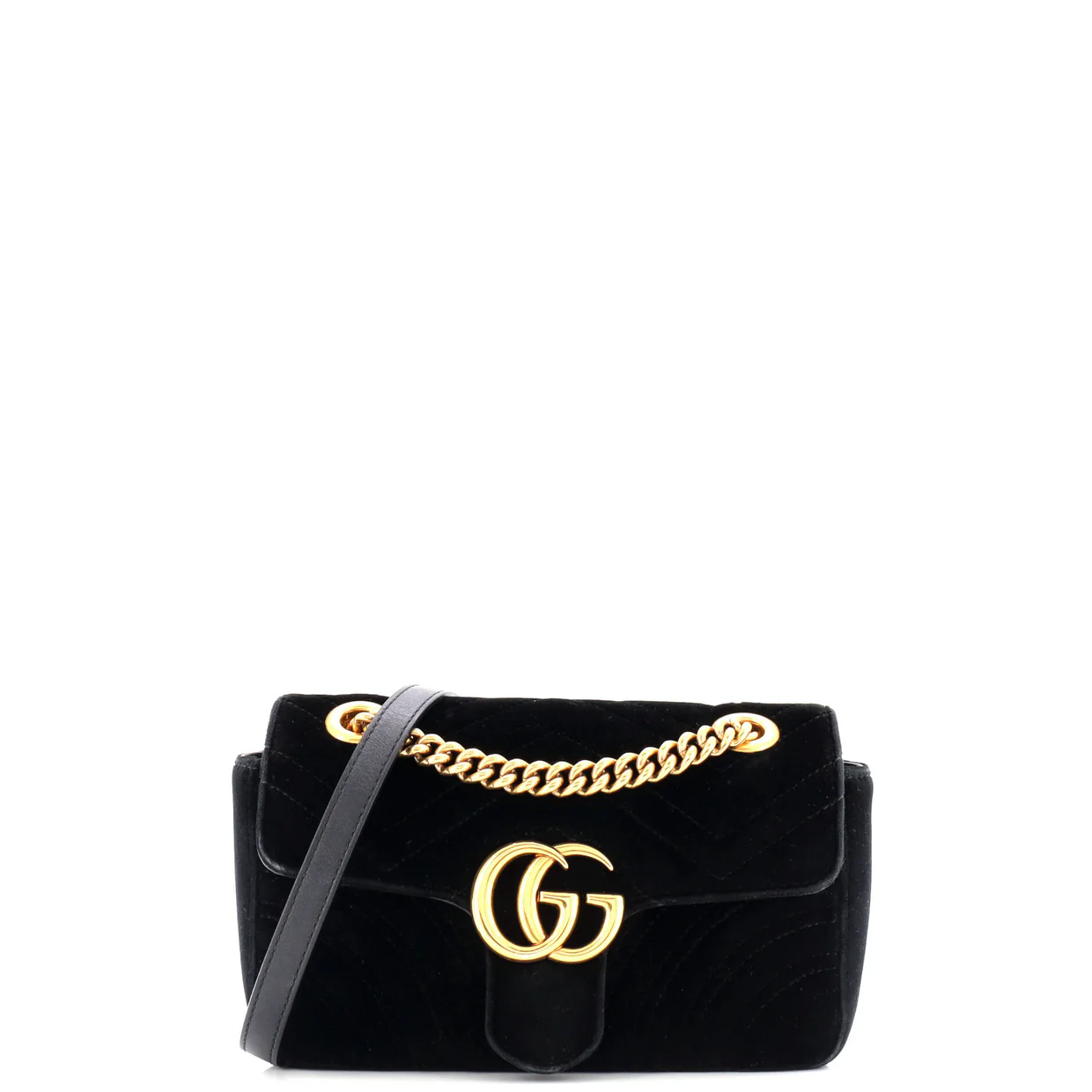 GG Marmont Flap Bag Matelasse Velvet Mini - Deep Luxury