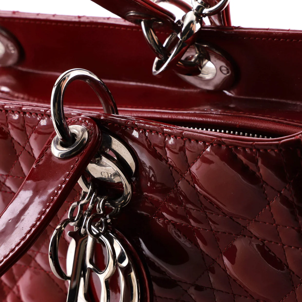 Lady Dior Bag Cannage Quilt Patent Large - Deep Luxury