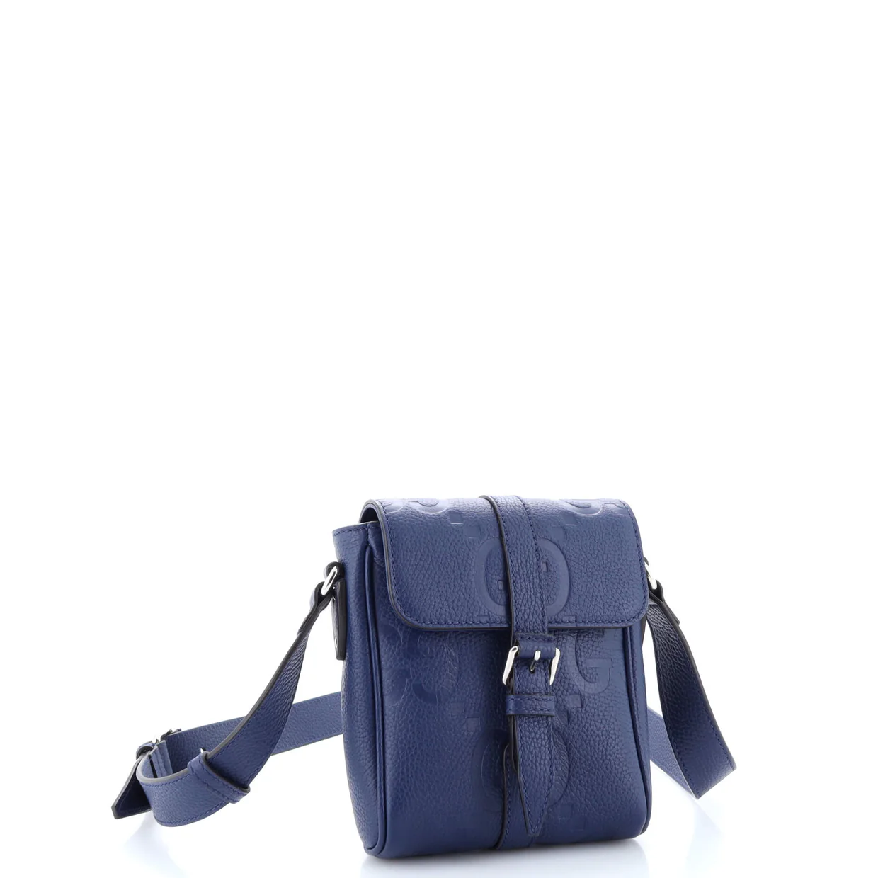 Messenger Bag Jumbo GG Embossed Leather Small - Deep Luxury