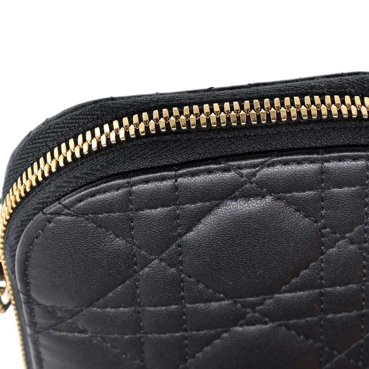 Lady Dior Phone Holder on Chain Cannage Quilt Lambskin - Deep Luxury