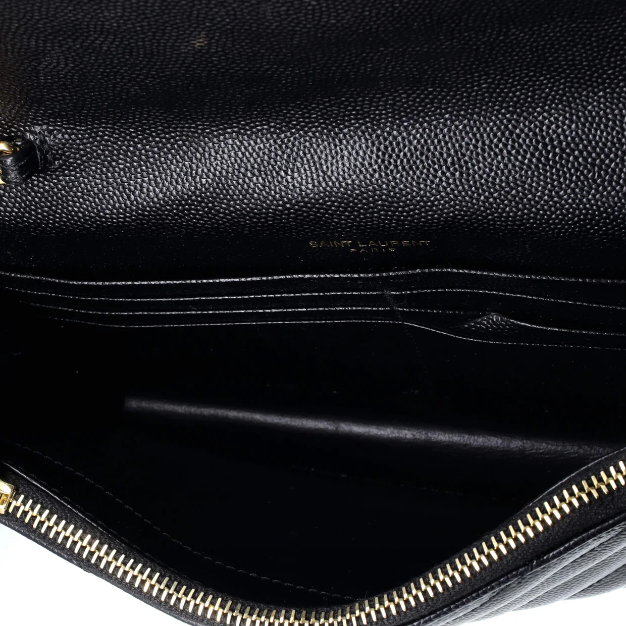 Classic Monogram Wallet on Chain Matelasse Chevron Leather Small - Deep Luxury