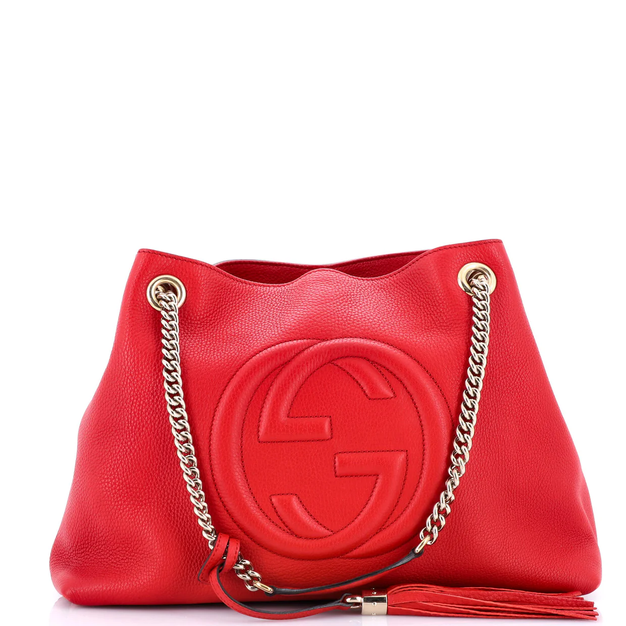 Soho Chain Strap Shoulder Bag Leather Medium - Deep Luxury