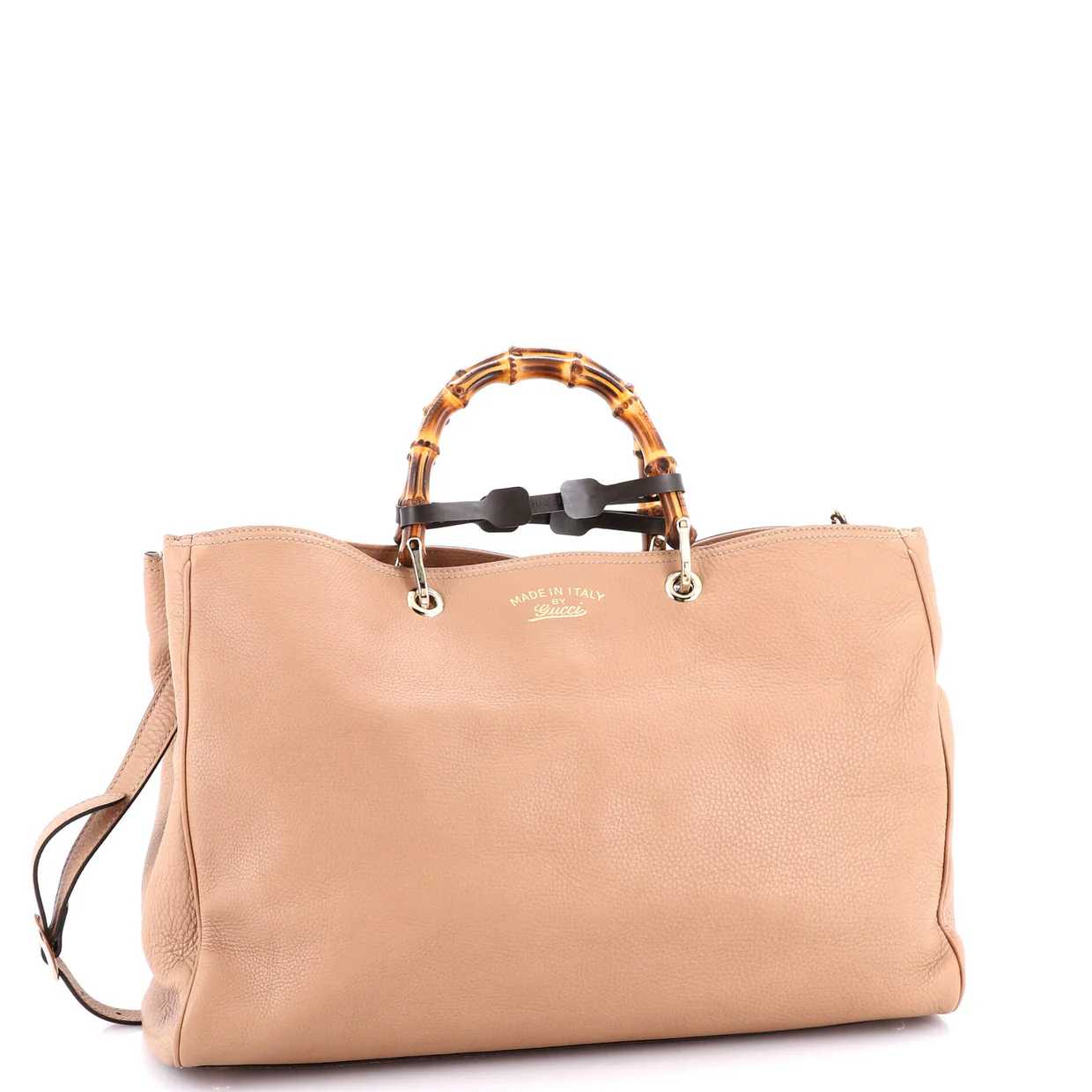 Bamboo Shopper Tote Leather Large - Deep Luxury