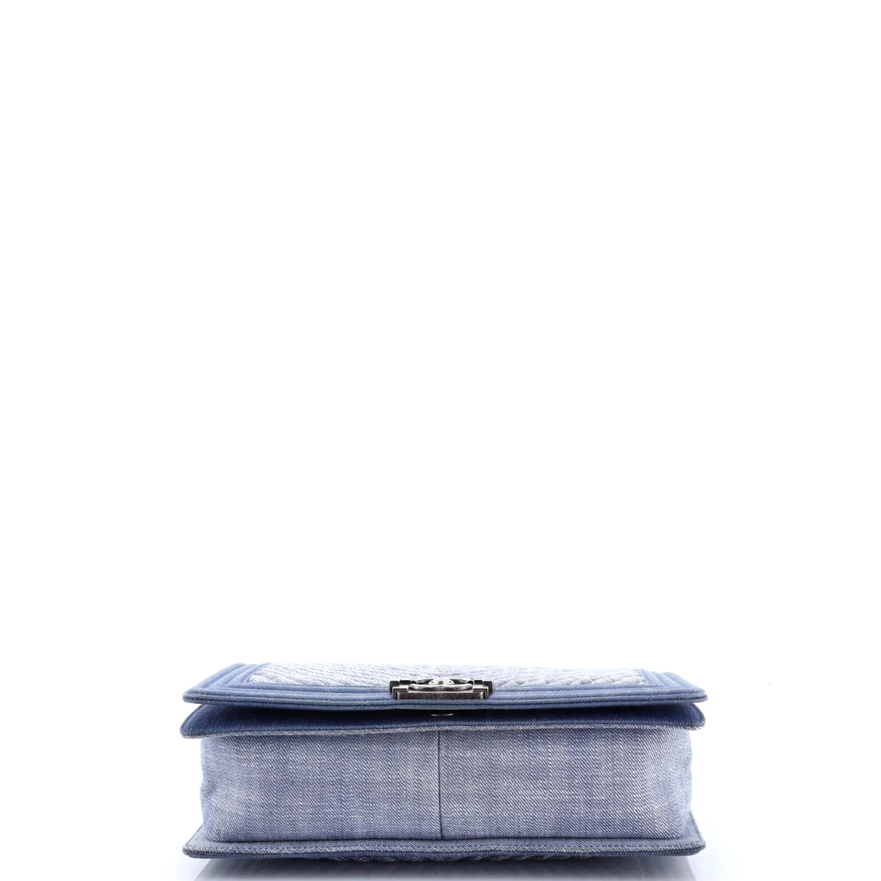 Boy Flap Bag Chevron Denim New Medium - Deep Luxury