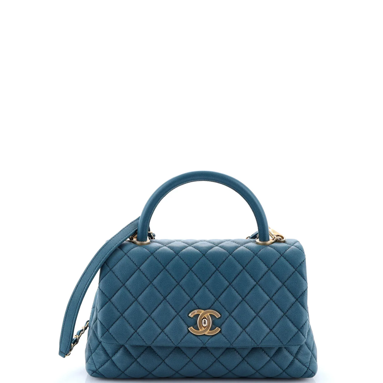 Coco Top Handle Bag Quilted Caviar Small - Deep Luxury