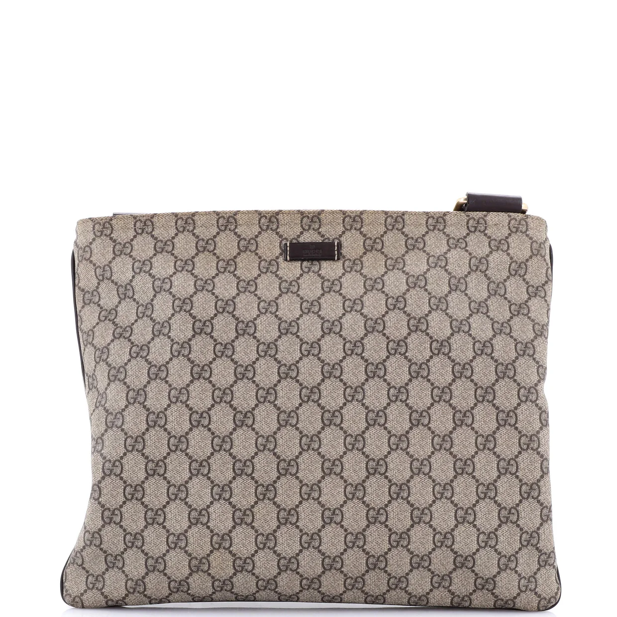Zip Top Messenger Bag GG Coated Canvas Large - Deep Luxury