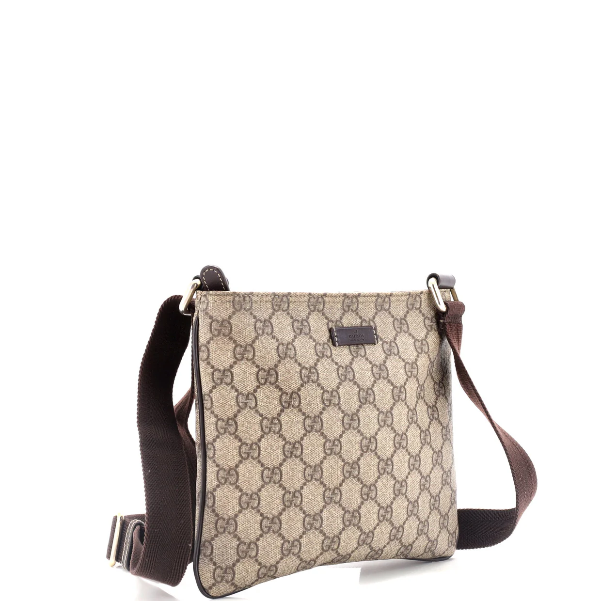 Zip Top Messenger Bag GG Coated Canvas Small - Deep Luxury