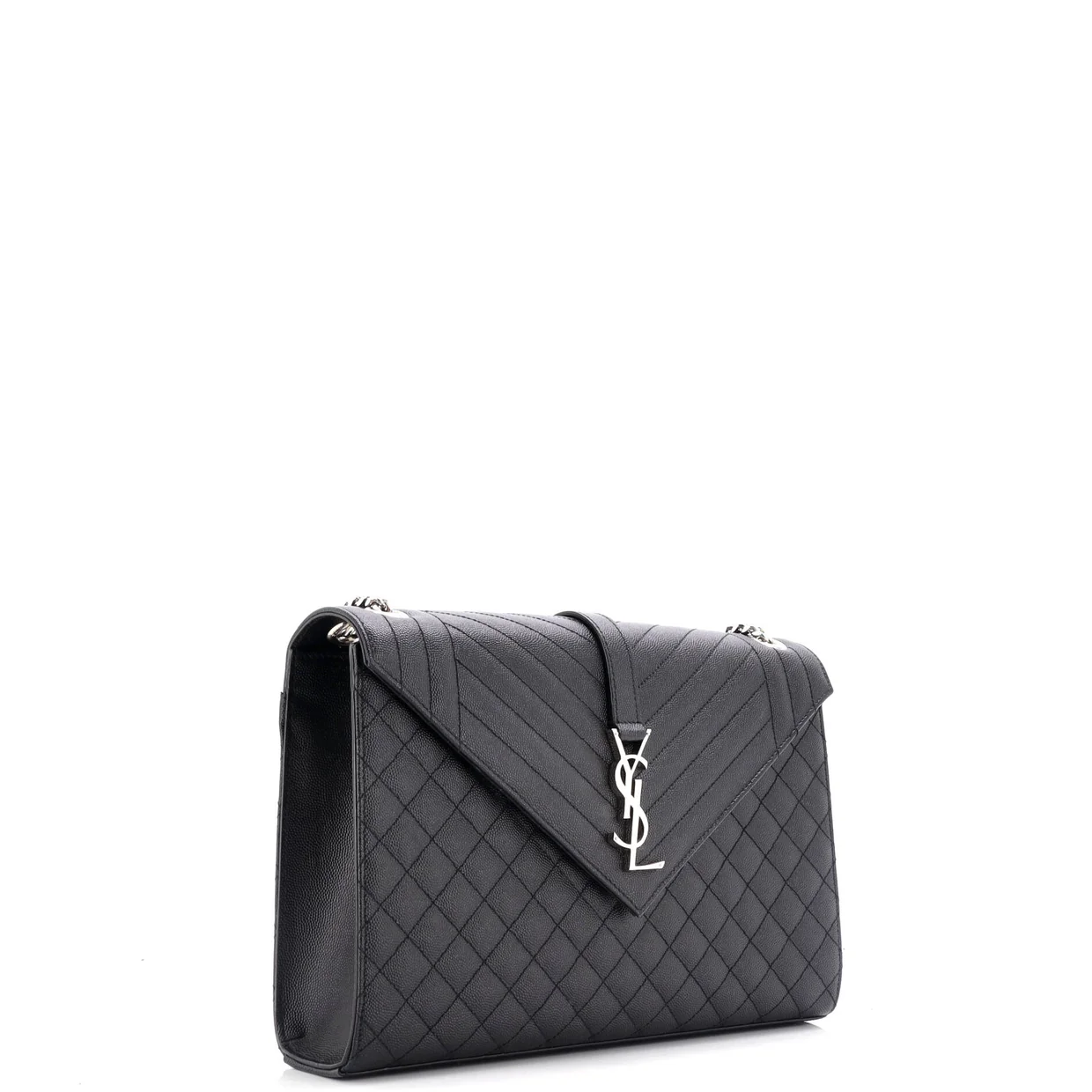 Classic Monogram Envelope Satchel Mixed Matelasse Leather Large - Deep Luxury