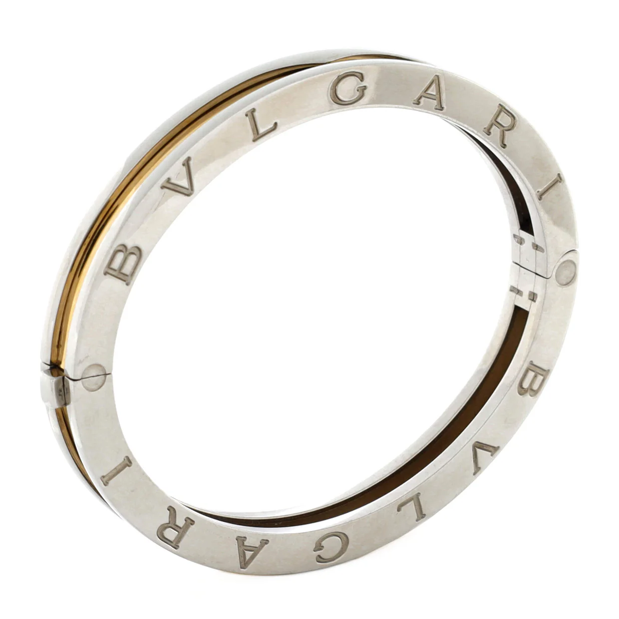 B.Zero1 Hinged Bangle Bracelet 18K Yellow Gold and Stainless Steel 7mm - Deep Luxury