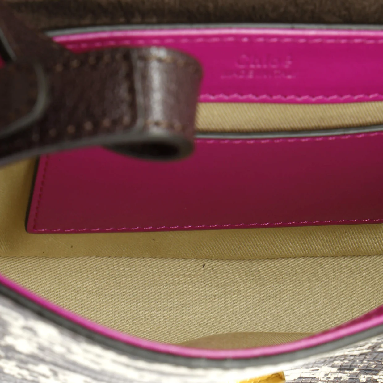 C Flap Bag Leather with Lizard Embossed Detail Mini - Deep Luxury