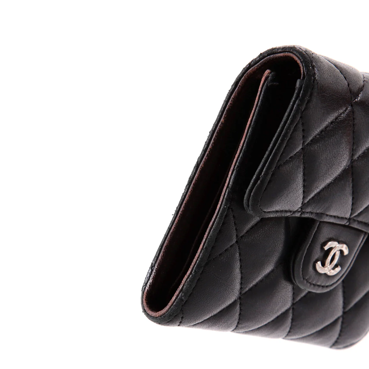 CC Compact Classic Flap Wallet Quilted Lambskin - Deep Luxury