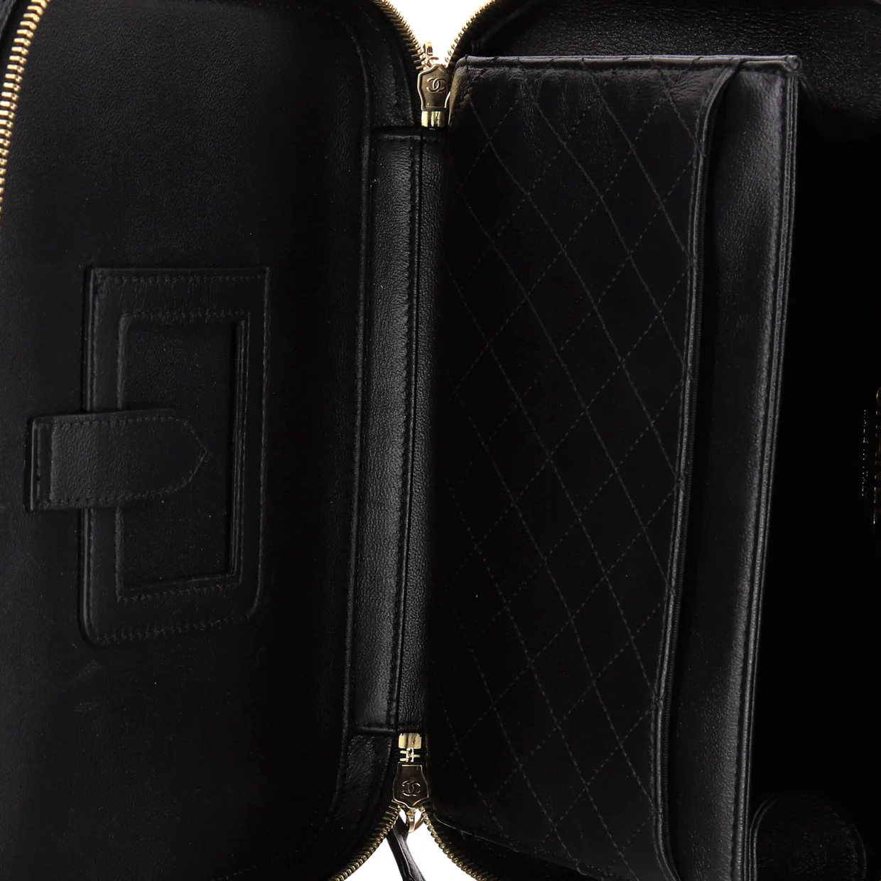 Filigree Vanity Case Quilted Caviar Large - Deep Luxury