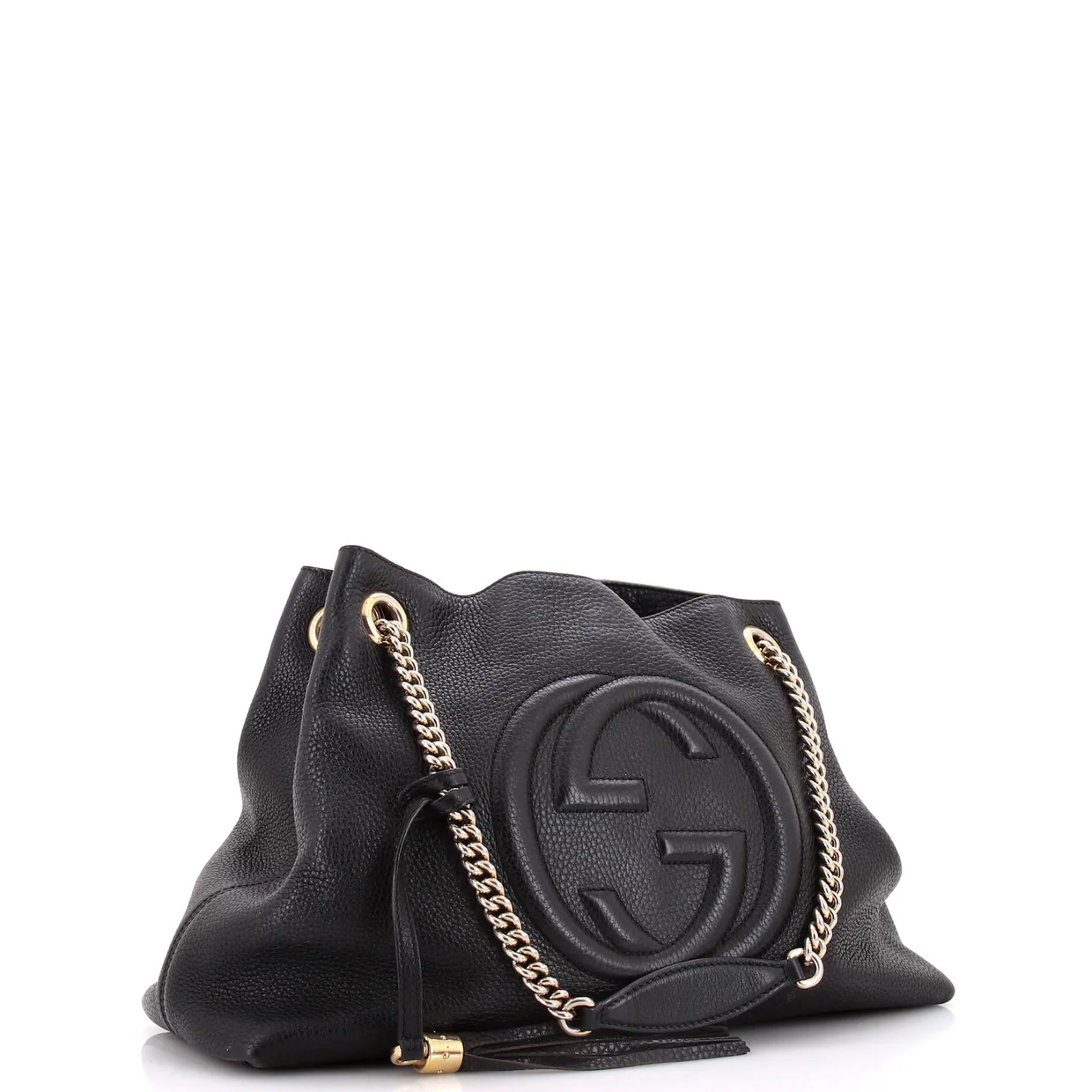 Soho Chain Strap Shoulder Bag Leather Large - Deep Luxury