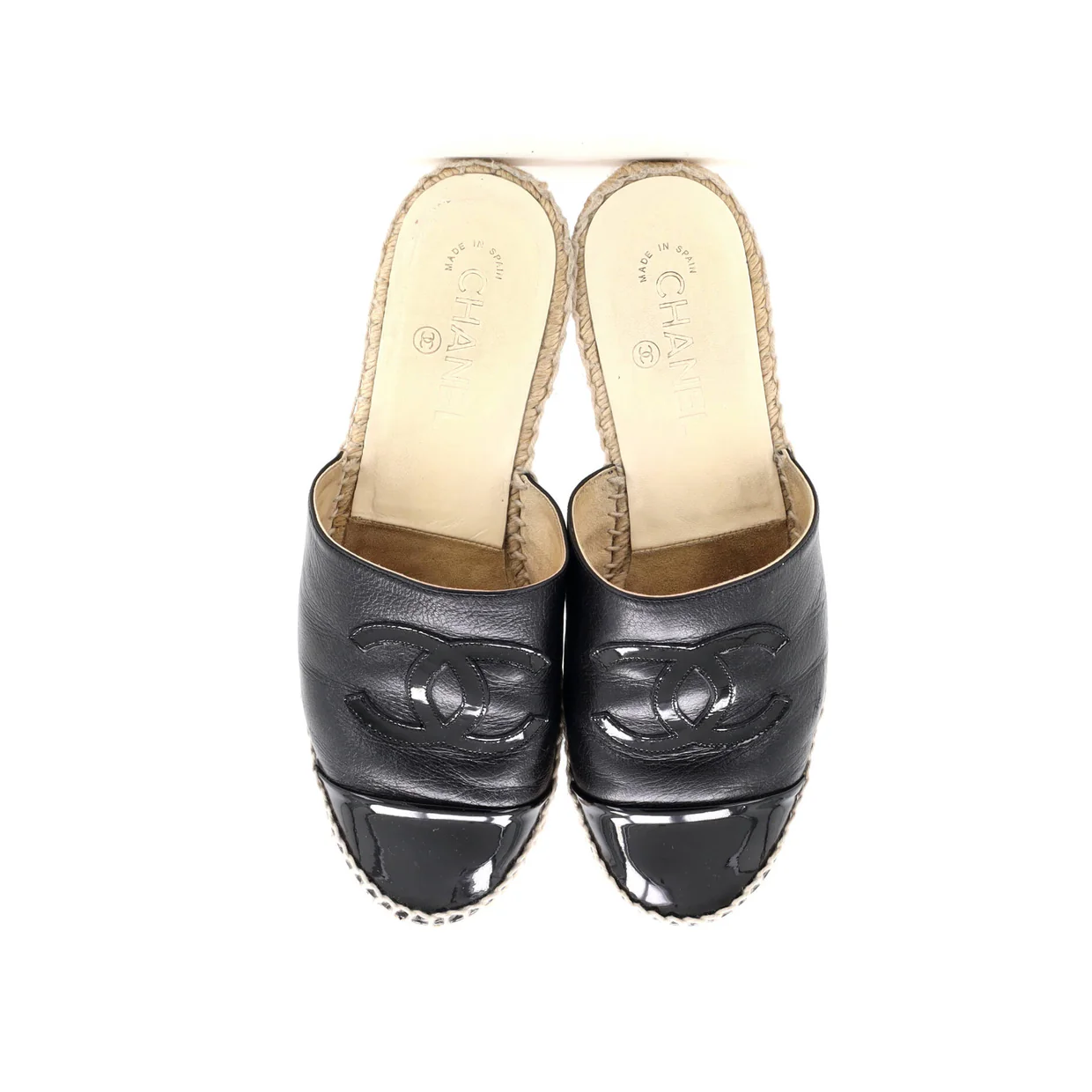 Women's CC Mule Espadrilles Leather - Deep Luxury