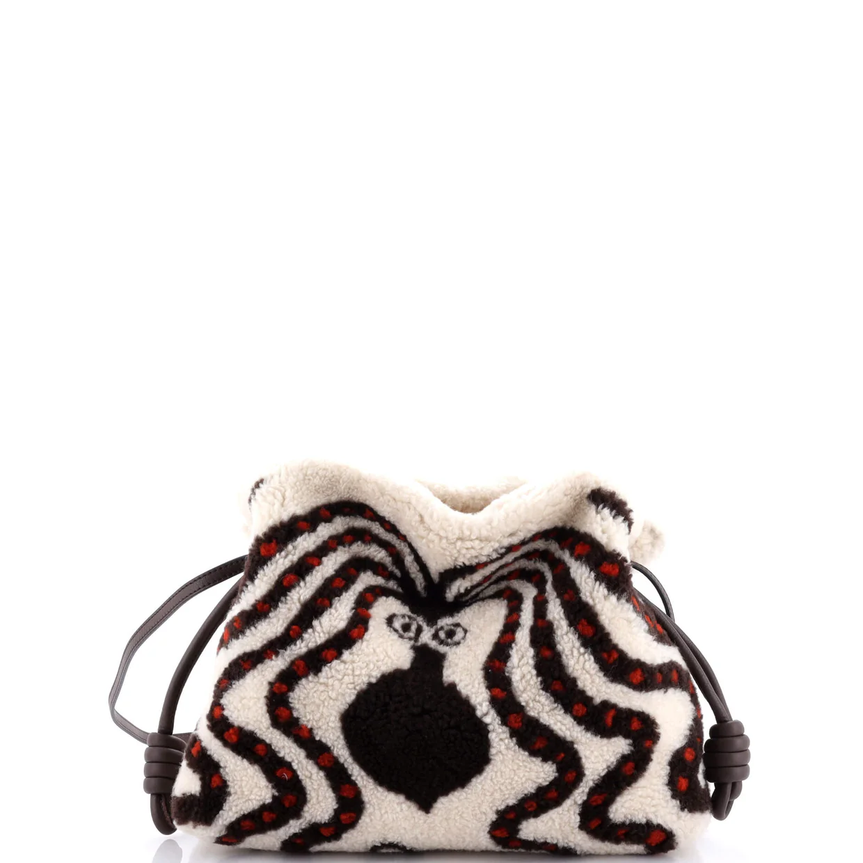 x Bernard Leach Flamenco Knot Clutch Printed Shearling Small - Deep Luxury