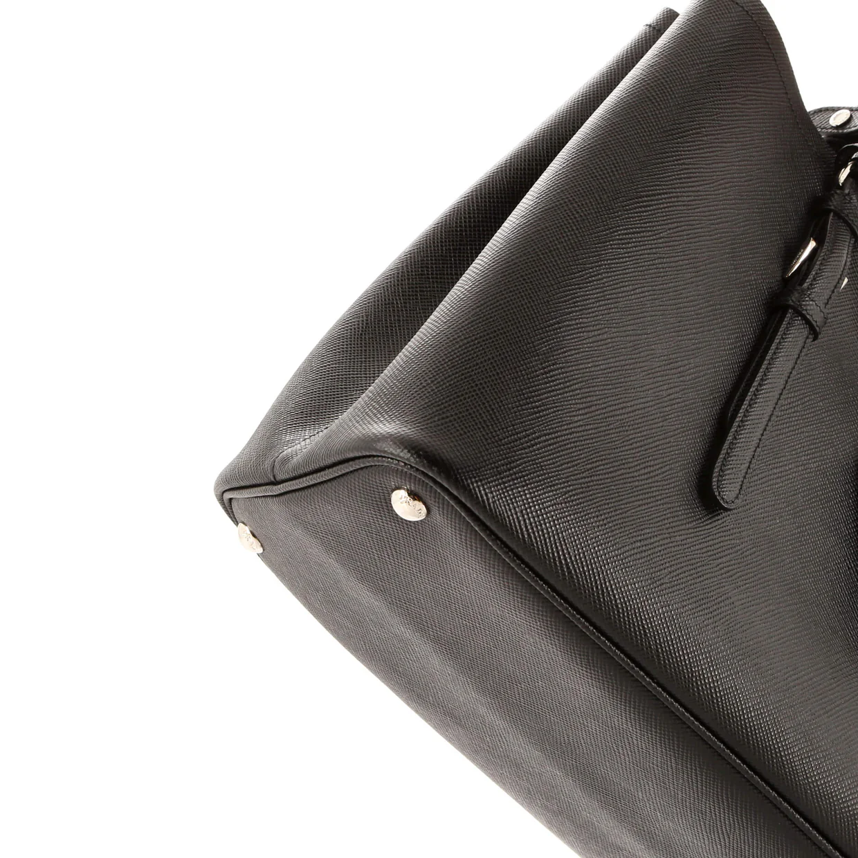 Belted Strap Cuir Double Tote Saffiano Leather Medium - Deep Luxury