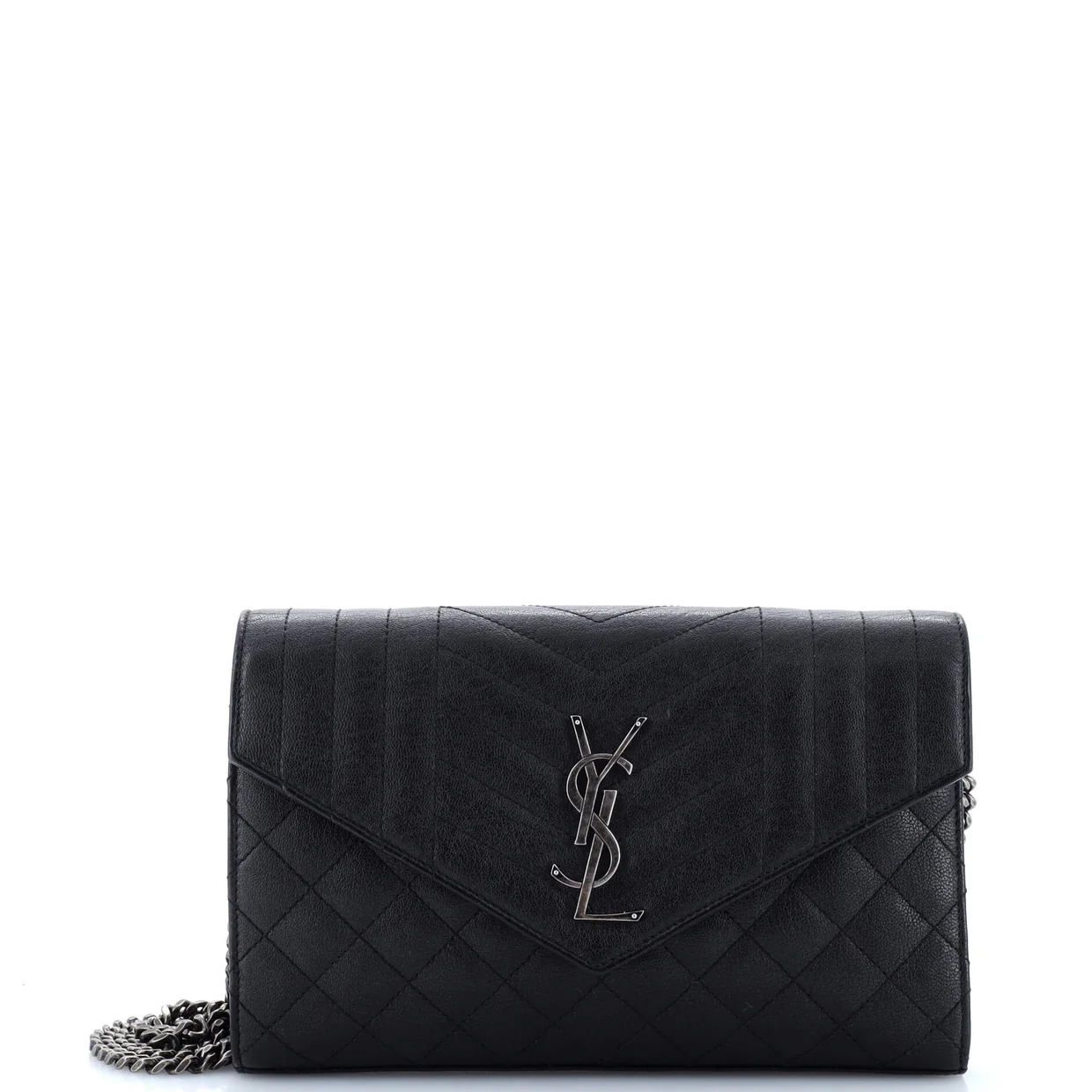 Classic Monogram Chain Wallet Mixed Matelasse Leather Medium - Deep Luxury